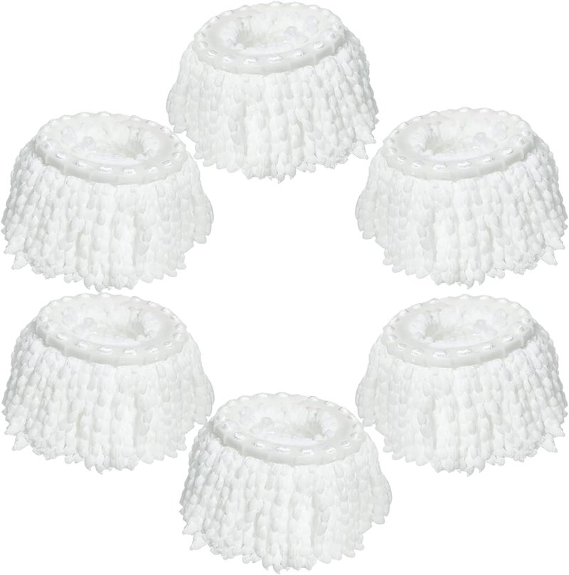 RinseWise Store 6 Pack Mop Heads Replacements, Compatible with FunClean Spin Mop & Mop Bucket, Microfiber Spin Mop Head Refill Cleaning Supplie for Home Industrial and Commercial Use - Image 1